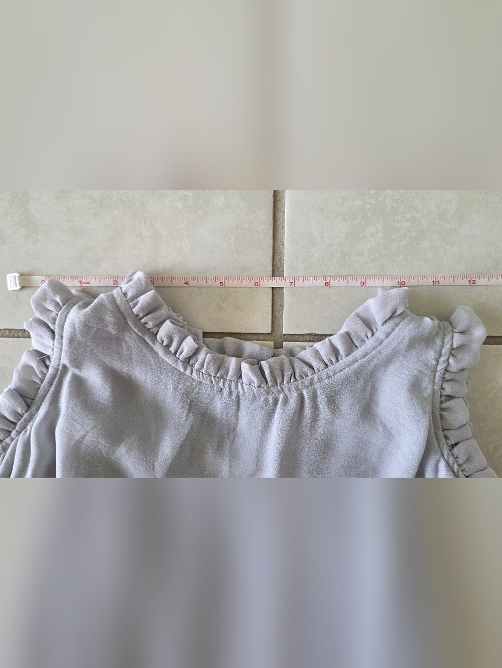 PPLA Light Gray Ruffle Cold-Shoulder Tunic - Picture 7 of 14